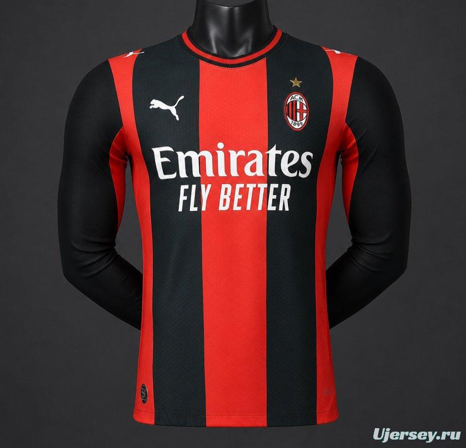 Player Version 26/27 AC Milan Home Long Sleeve Jersey