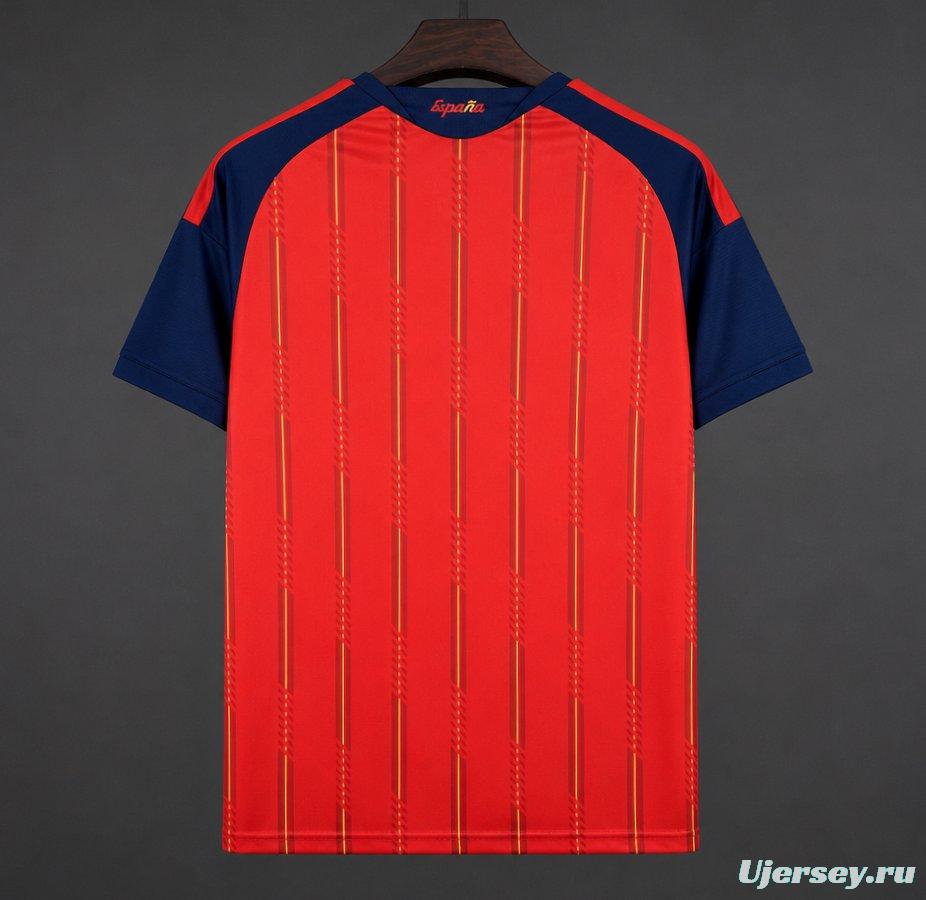 2 Star 2026 Spain Home Jersey With Champion Patch