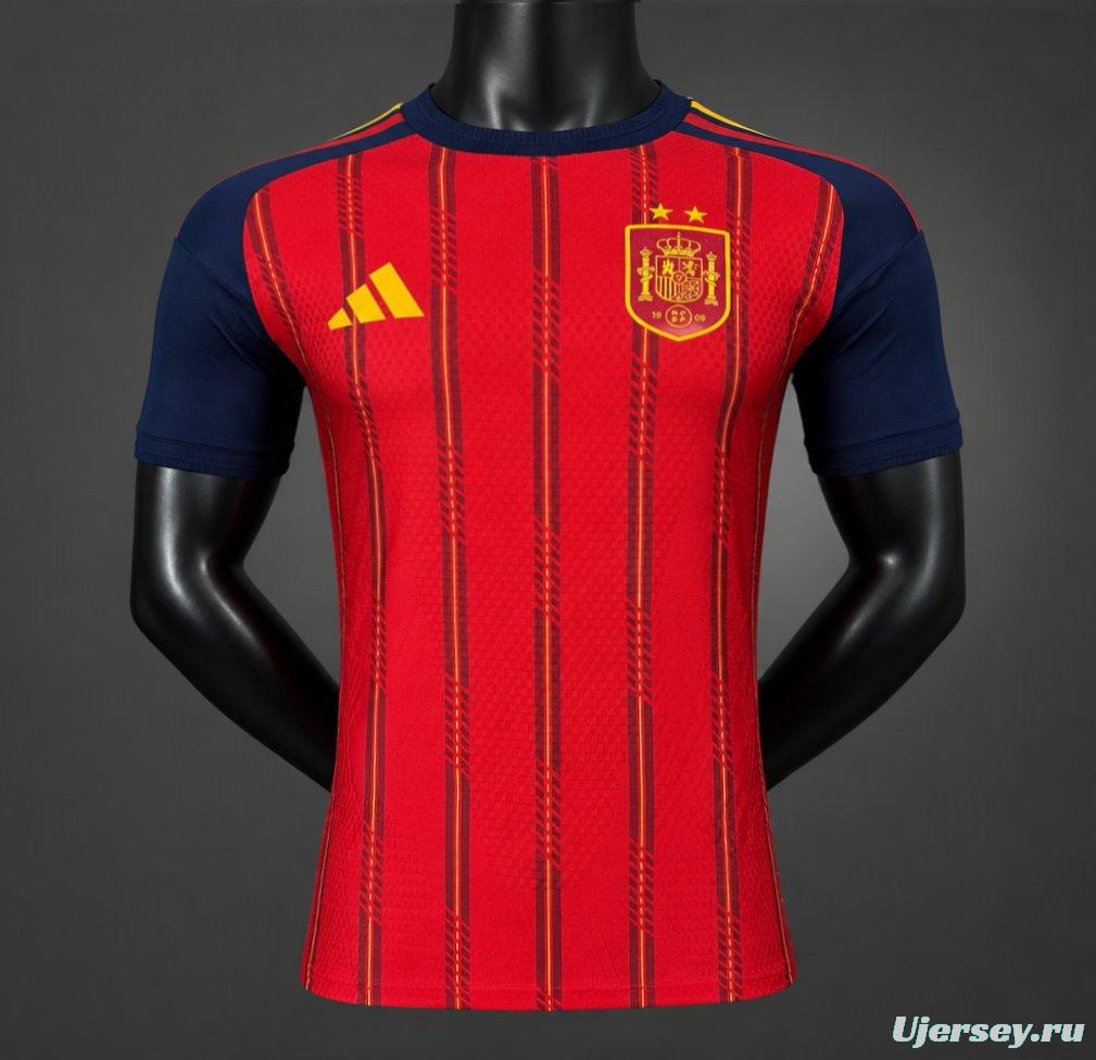 2 Star Player Version 2026 Spain Home Jersey With Champion Patch
