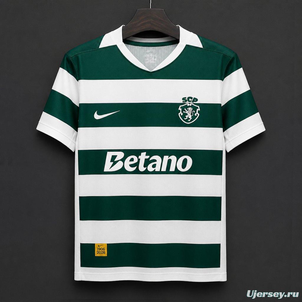 26/27 Sporting Lisbon  Home White/Green  Jersey