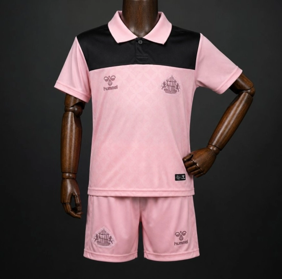 26/27 Kids Sunderland AFC Pink with Black Jersey Kit