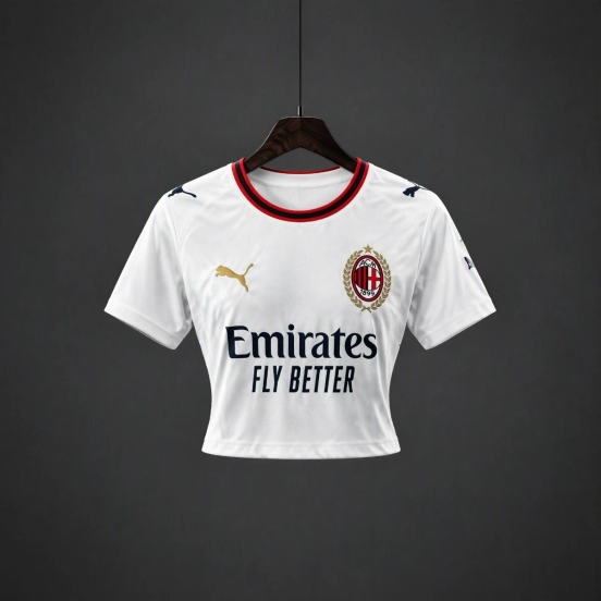 26/27 AC Milan Away White Women Crop Jersey