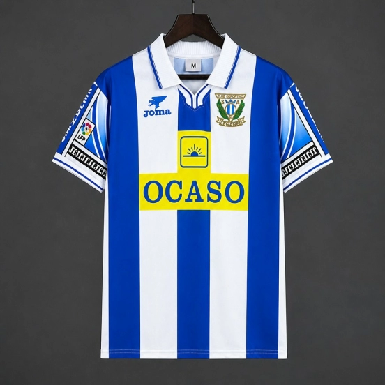 Retro 98/00 Leganes Home White/Blue Jersey